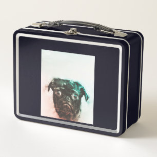 Lunch Box Aquarelle Carlin Couleur d'eau de l'art des chien