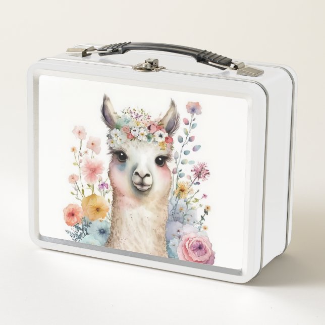 Lunch Box Aquarelle Cute Alpaca (Devant)