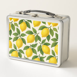 Lunch Box Aquarelle Cute Citrus Lemon Motif