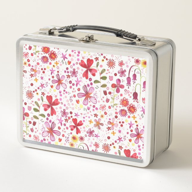 Lunch Box Aquarelle de fleurs sauvages (Devant)