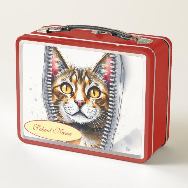 Lunch Box Aquarelle mignonne belle collection de chats moder (Dos)