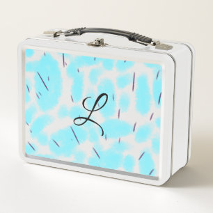 Lunch Box Aquarelle noire bleu ciel simple ajoutez votre mon
