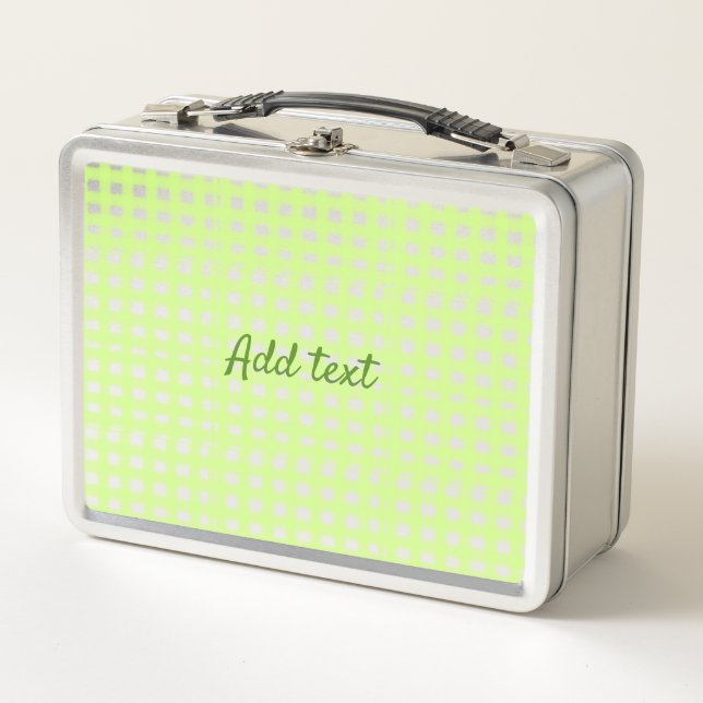 Lunch Box Aquarelle vert plaid ginham personnalisé ajouter t (Devant)