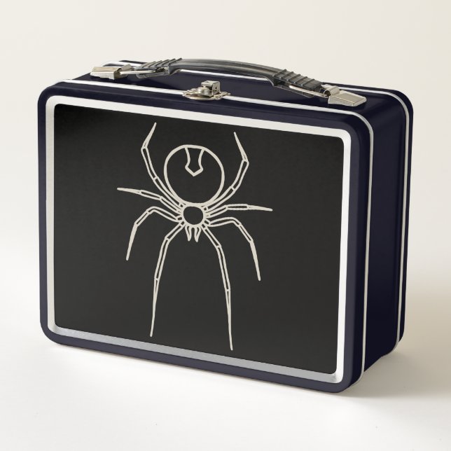 Lunch Box Araignée - Noir de chauve-souris et Blanc d'os (Devant)