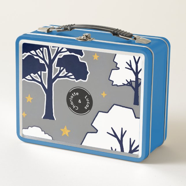 Lunch Box Arbre et Étoile de la Forêt Moderne Personnalisés  (Devant)