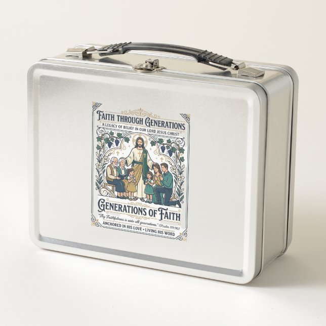 Lunch Box Arbre Généalogique de Jésus Chemise Foi Basée Desi (Devant)