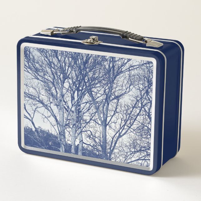 Lunch Box Arbres en hiver - Effet Cyanotype (Devant)