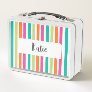 Lunch Box Arc-en-ciel bandes verticales coloré rétro multico