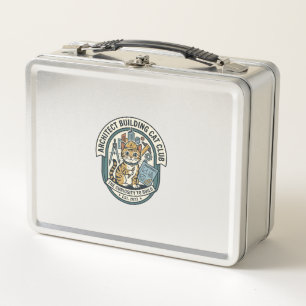 Lunch Box Architect Building Cat Cat Graphic Tee Art - Archi