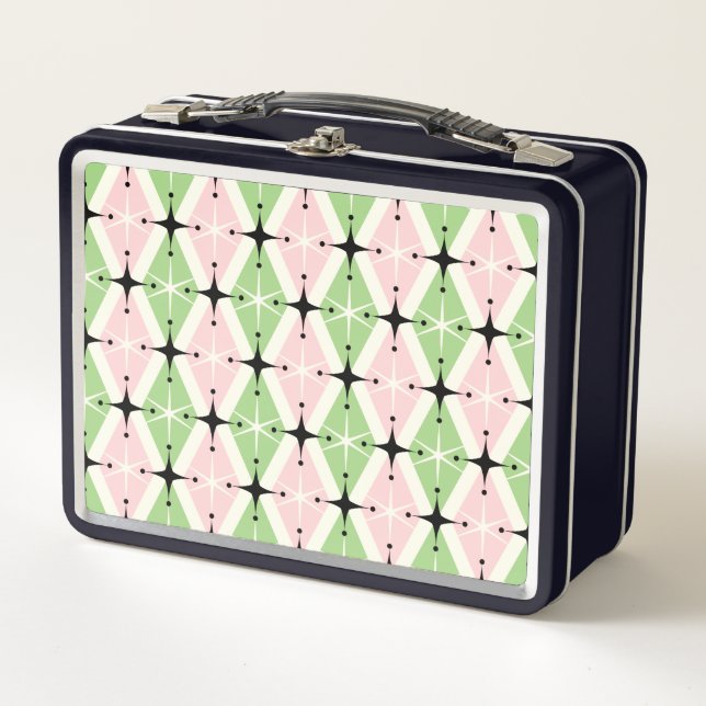 Lunch Box Arlequin Starburst Rose/Kiwi ©studioxtine (Devant)
