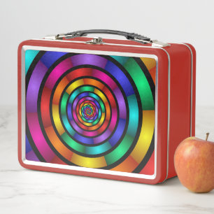 Lunch Box Arrondi et psychédélique coloré Art moderne fracta