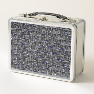 Lunch Box Arrosage sur métal gris bleu