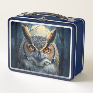 Lunch Box Art de chouette mystique à l'aquarelle   Chouette 