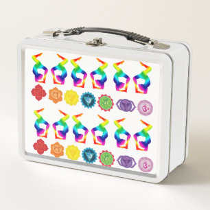 Lunch Box Art de la position de yoga coloré Chakras