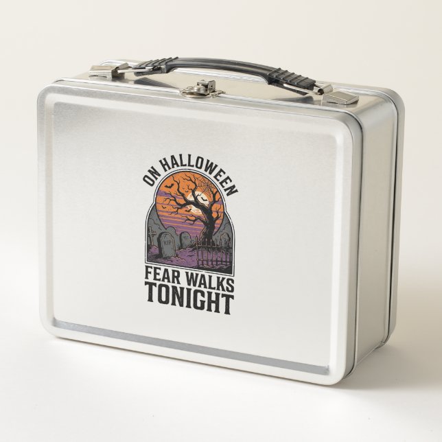 Lunch Box Art de l'arbre effrayant de cimetière d'Halloween  (Devant)