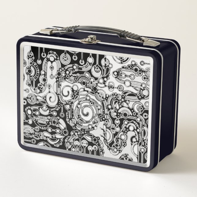 Lunch Box Art Géométrique Noir Et Blanc 3 (Devant)
