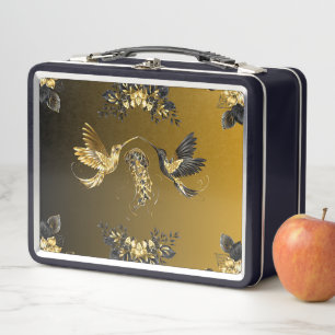 Lunch Box Art Graphique Noir et Or, Style Abstrait Luxe