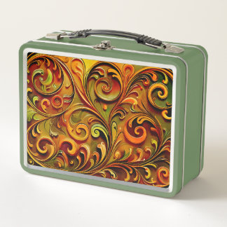Lunch Box Art Nouveau floral design 