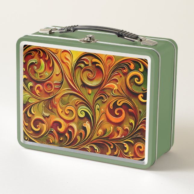 Lunch Box Art Nouveau floral design  (Devant)
