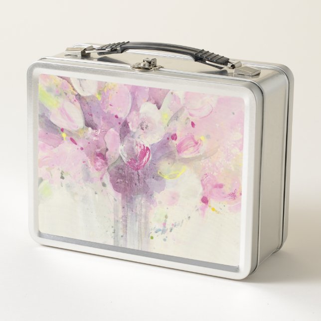 Lunch Box Assez au printemps bouquet rose mou de | (Devant)