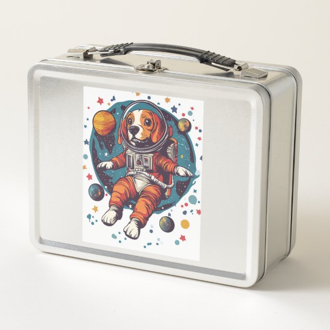 Lunch Box Astronaute Beagle � Chien Explorateur Spatial (Devant)