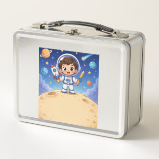 Lunch Box Astronaute gamin prêt à explorer l'école