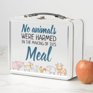 Lunch Box Aucun animal n'a été blessé vegan avec des animaux