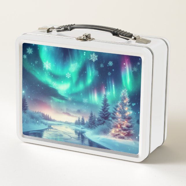 Lunch Box aurora borealis/Noël/hiver (Devant)