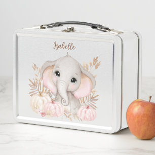 Lunch Box Automne Automne Cute Elephant Metal Lunette Box
