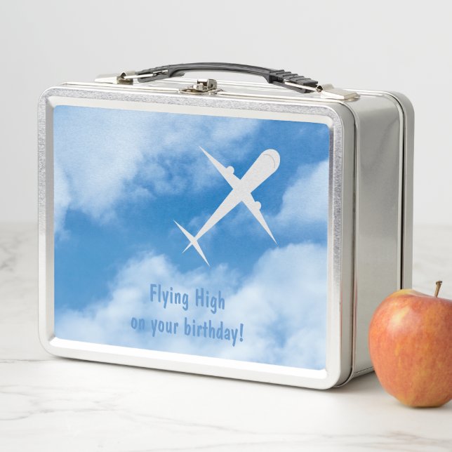 Lunch Box Avion sur Ciel Bleu Lumière, personnalisable (En situation)