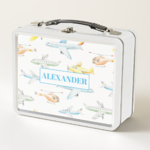 Lunch Box Avions, hélicoptères et avions de couleur d'eau