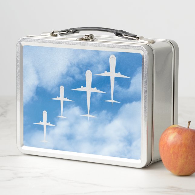 Lunch Box Avions volant au milieu des nuages blancs, Ciel bl (En situation)