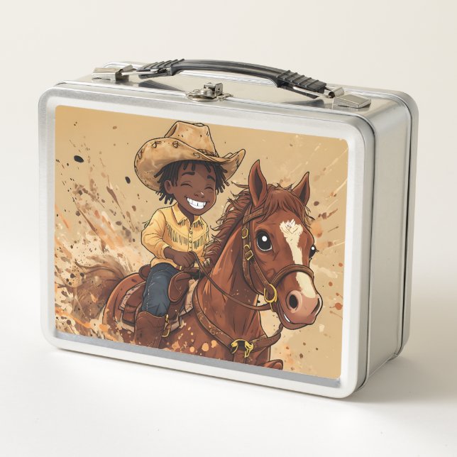 Lunch Box Balade de western dessiné Grand cow-boy (Devant)