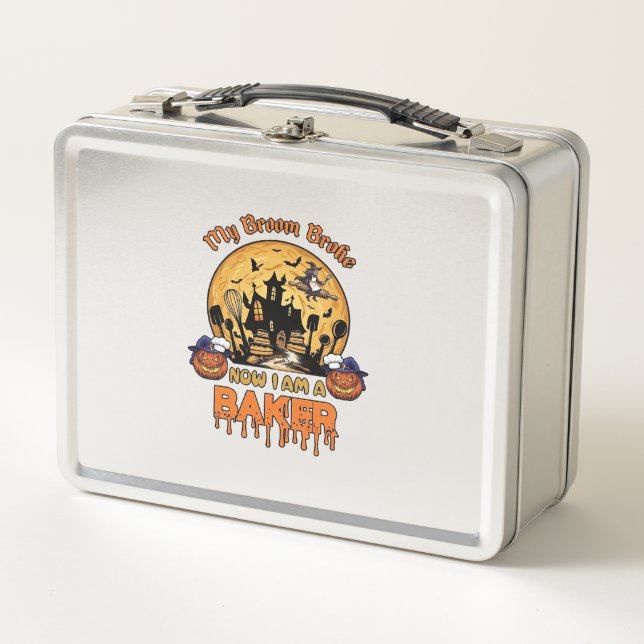 Lunch Box Balai Brisé Baker Halloween Sorcière Chef Citrouil (Devant)