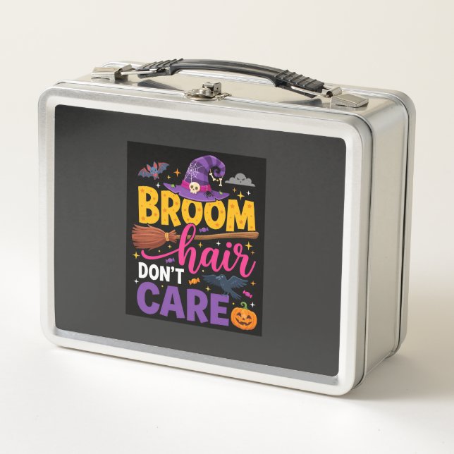 Lunch Box Balai d'Halloween Citation de Sorcière Cheveux N'i (Devant)