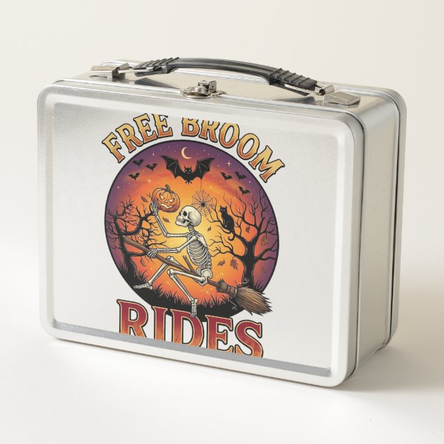 Lunch Box Balais Gratuits Promenades Halloween Squelette Cit (Devant)