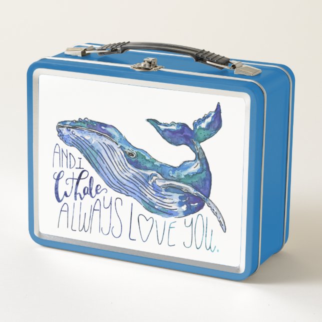 Lunch Box Baleine d'aquarelle - d'I de baleine amour (Devant)