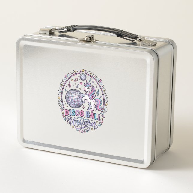 Lunch Box Balle de disco Licorne Licorne Impression ludique  (Devant)