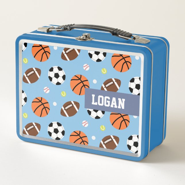 Lunch Box Balls Sports Motifs à thème Garçons Personnalisés (Devant)