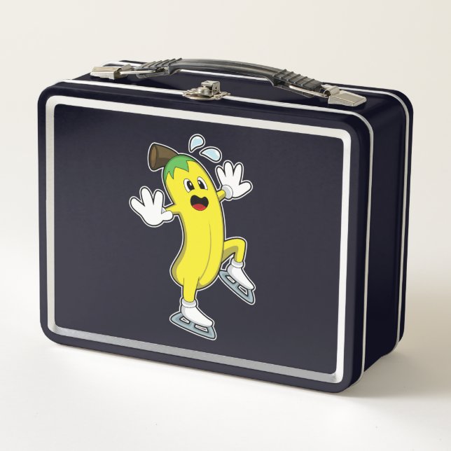 Lunch Box Banane au patinage sur glace avec patins sur glace (Devant)