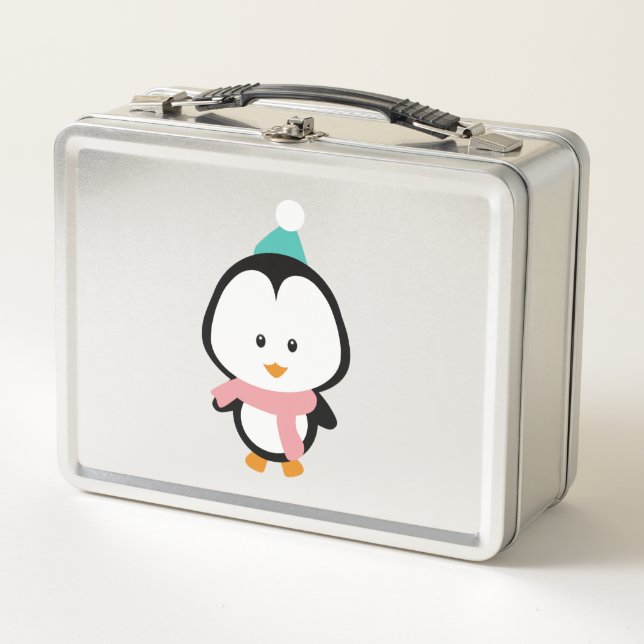 Lunch Box Bande dessinée mignonne de pingouin (Devant)