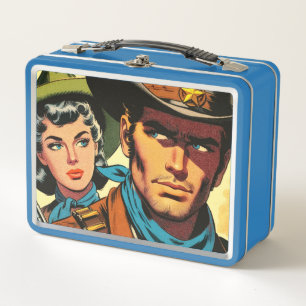 Lunch Box Bande dessinée rétro Cowboy/Cowgirl