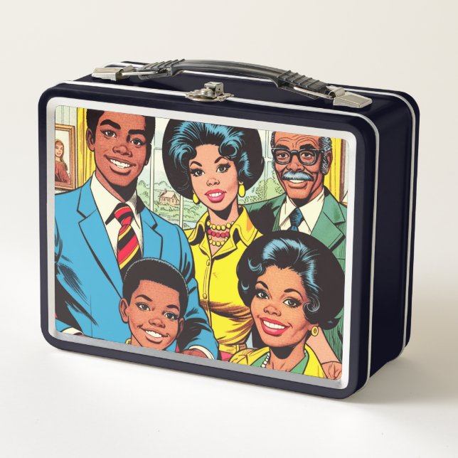 Lunch Box Bande dessinée vintage famille (Devant)