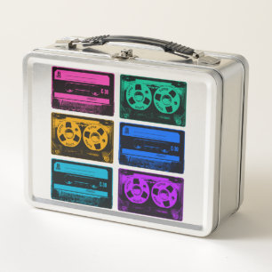 Lunch Box Bandes de cassettes colorées rétro