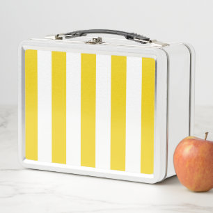 Lunch Box Bandes Jaunes, Blancs, Motif rayé