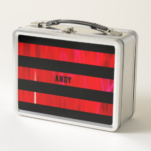 Lunch Box Bandes texturées rouges et noires