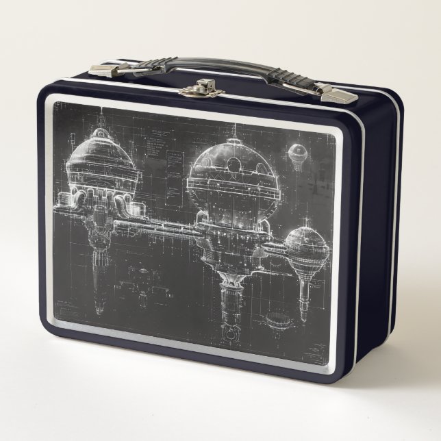 Lunch Box Base spatiale du diagramme noir (Devant)
