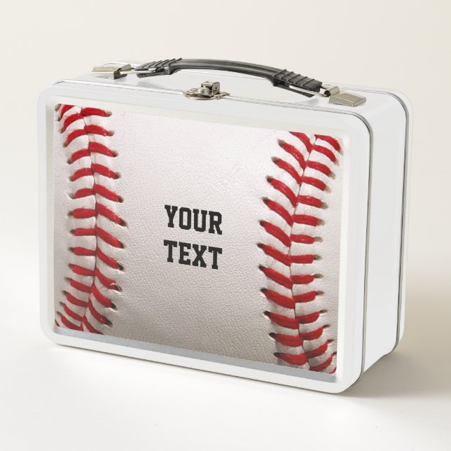 Lunch Box Baseball Softball Couture Texte Personnalisé (Devant)