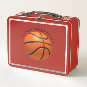 Lunch Box Basket en cuir orange et noir personnalisé