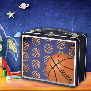 Lunch Box Basketball Balls Motif Sports Nom Garçon